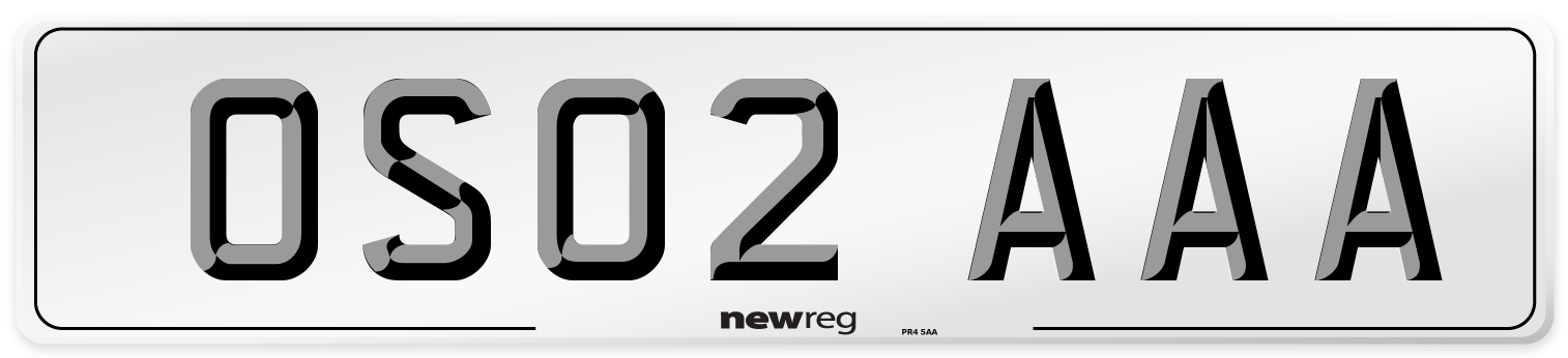 OS02 AAA Number Plate from New Reg